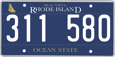 RI license plate 311580