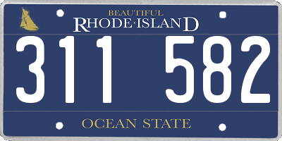 RI license plate 311582
