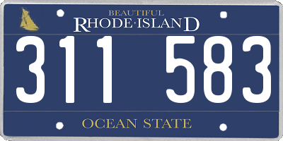 RI license plate 311583