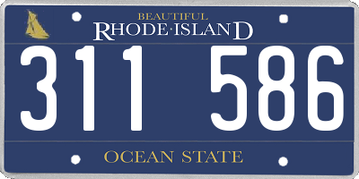 RI license plate 311586
