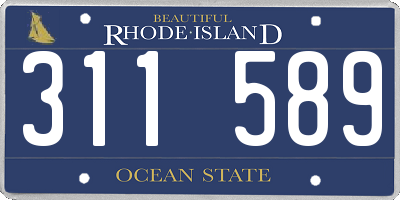 RI license plate 311589
