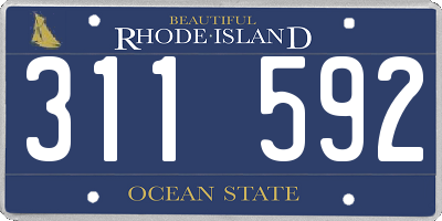 RI license plate 311592