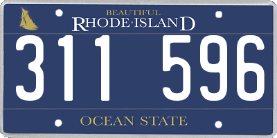 RI license plate 311596