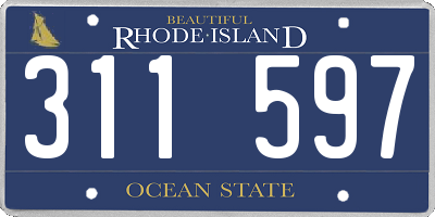 RI license plate 311597