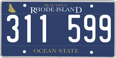 RI license plate 311599