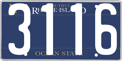 RI license plate 3116