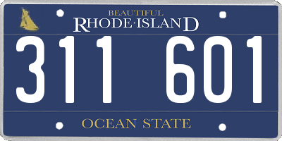 RI license plate 311601