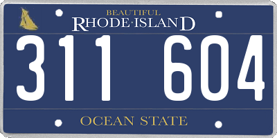 RI license plate 311604