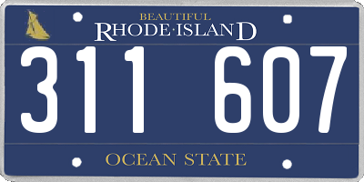 RI license plate 311607