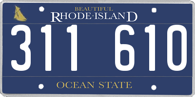 RI license plate 311610