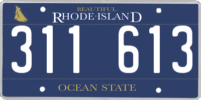 RI license plate 311613