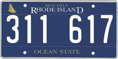 RI license plate 311617