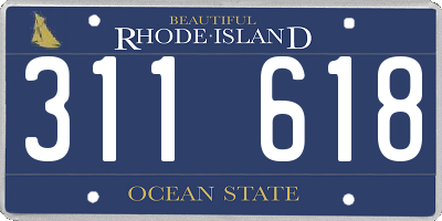 RI license plate 311618