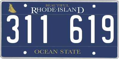 RI license plate 311619