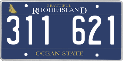 RI license plate 311621