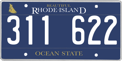 RI license plate 311622