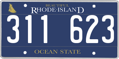 RI license plate 311623