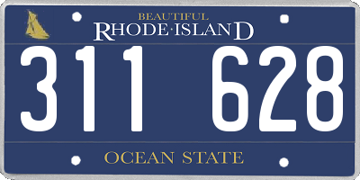 RI license plate 311628