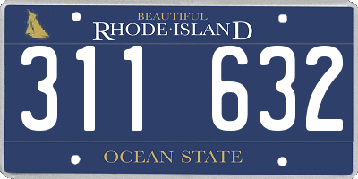 RI license plate 311632