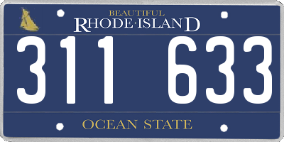 RI license plate 311633