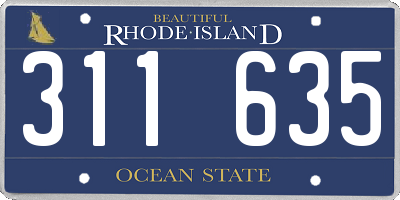 RI license plate 311635