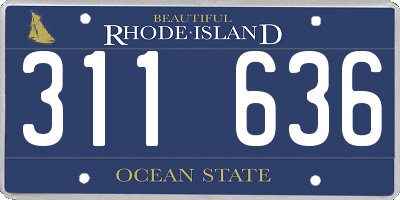 RI license plate 311636