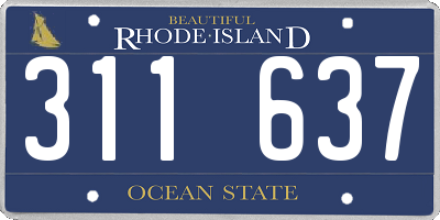 RI license plate 311637