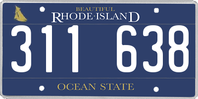 RI license plate 311638