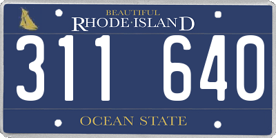 RI license plate 311640