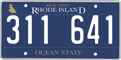 RI license plate 311641