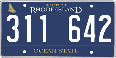 RI license plate 311642