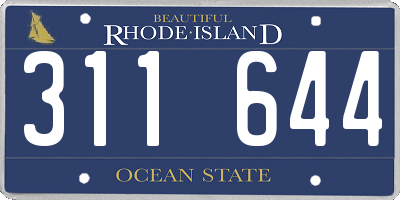 RI license plate 311644