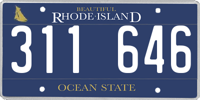 RI license plate 311646