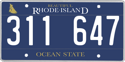 RI license plate 311647