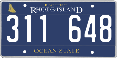 RI license plate 311648