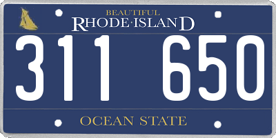 RI license plate 311650