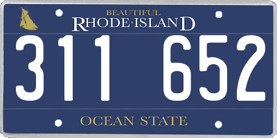 RI license plate 311652