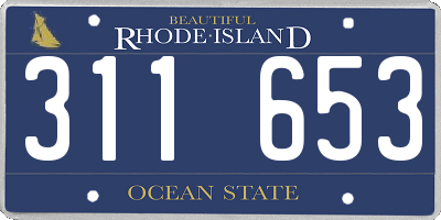 RI license plate 311653