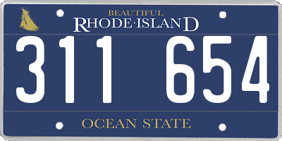 RI license plate 311654