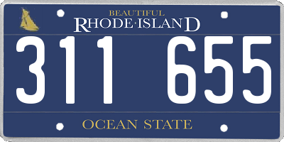 RI license plate 311655