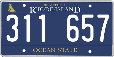 RI license plate 311657