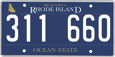 RI license plate 311660
