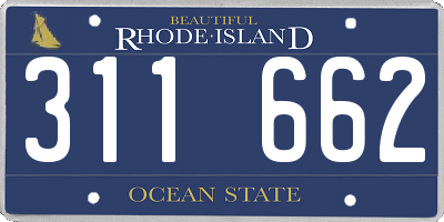 RI license plate 311662