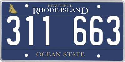 RI license plate 311663