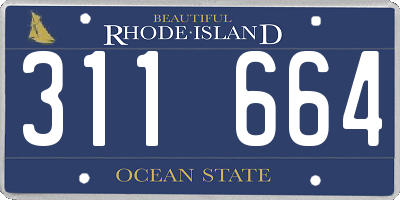 RI license plate 311664