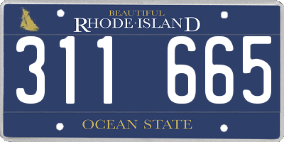 RI license plate 311665