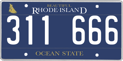 RI license plate 311666