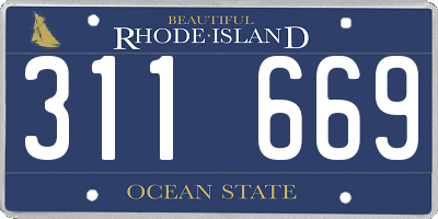 RI license plate 311669