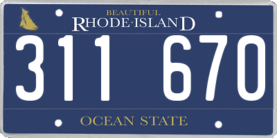 RI license plate 311670