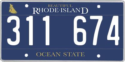 RI license plate 311674